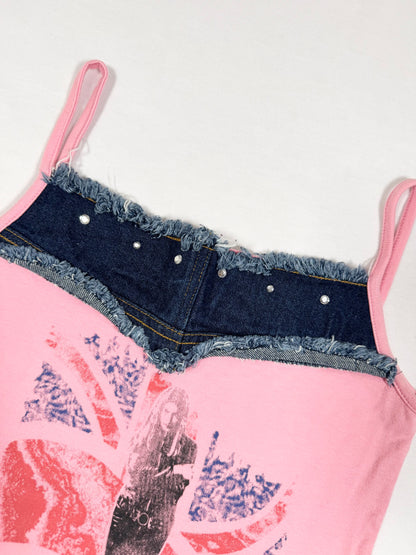 Union Jack Pink Denim Cami ♡ Size S