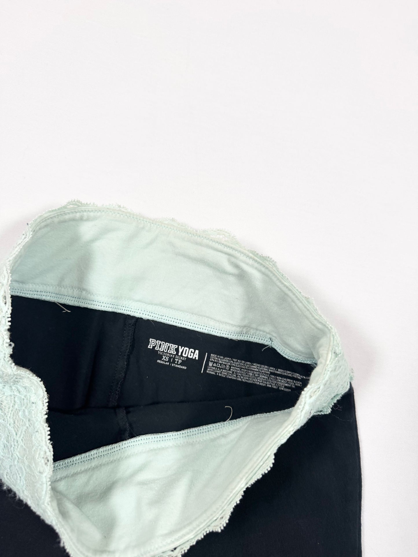 PINK Seafoam Lace Flared Leggings ♡ XS