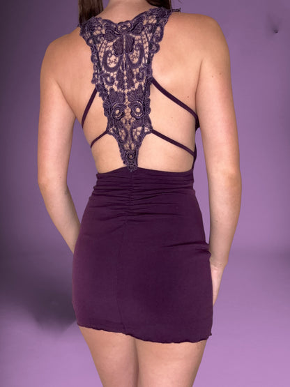 Xmania Purple Strappy Lace Back Dress ♡ S