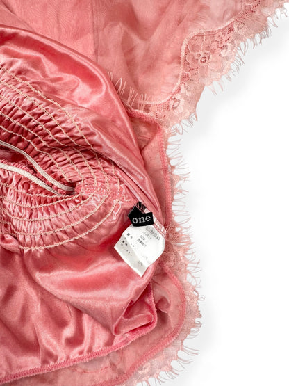 Pink Satin Batwing Top ♡ S/M