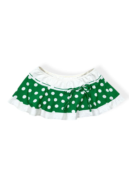 Polka Green Micro Skirt