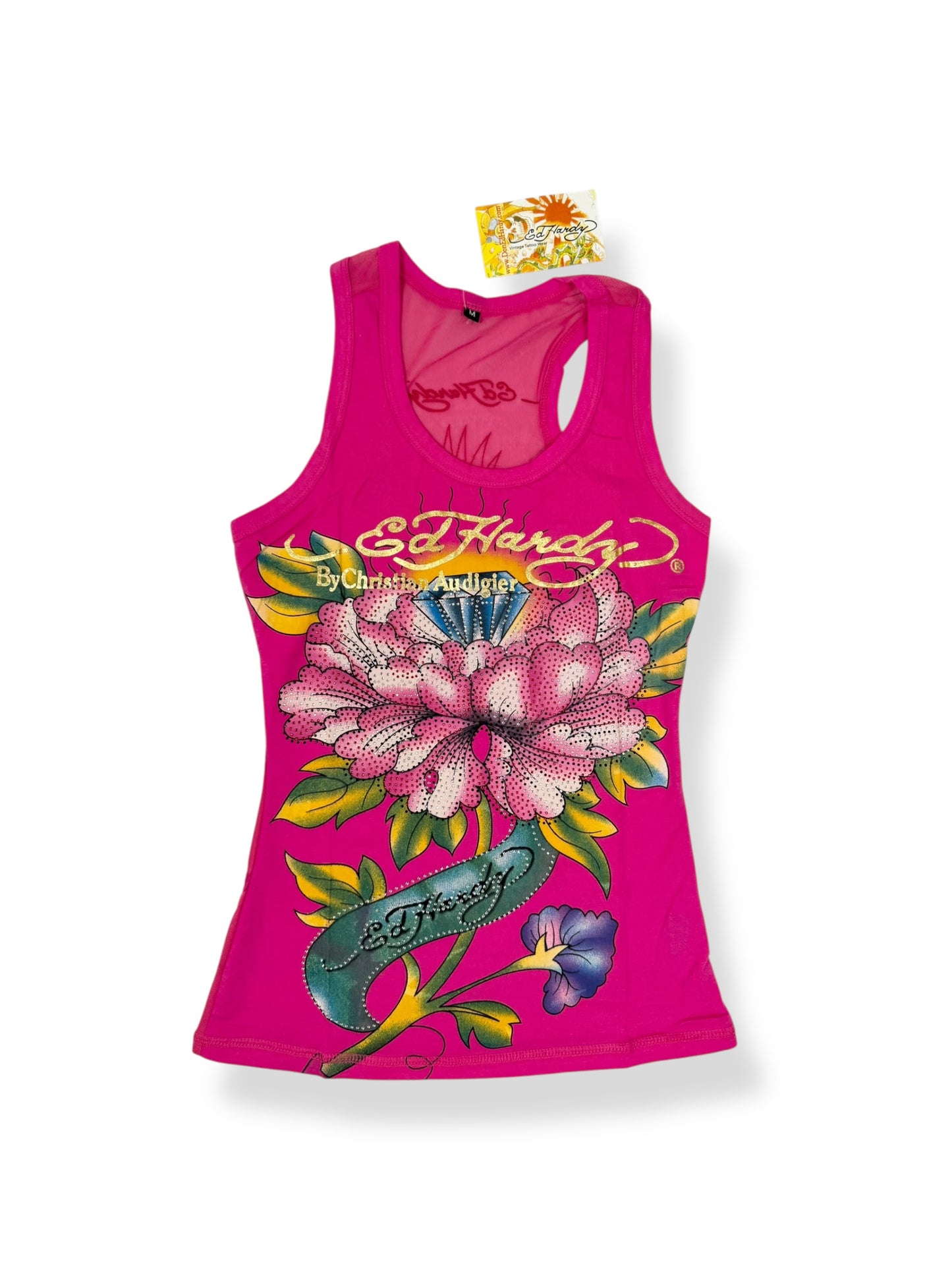 Ed Hardy Pink Mesh Tank ♡ XS/S