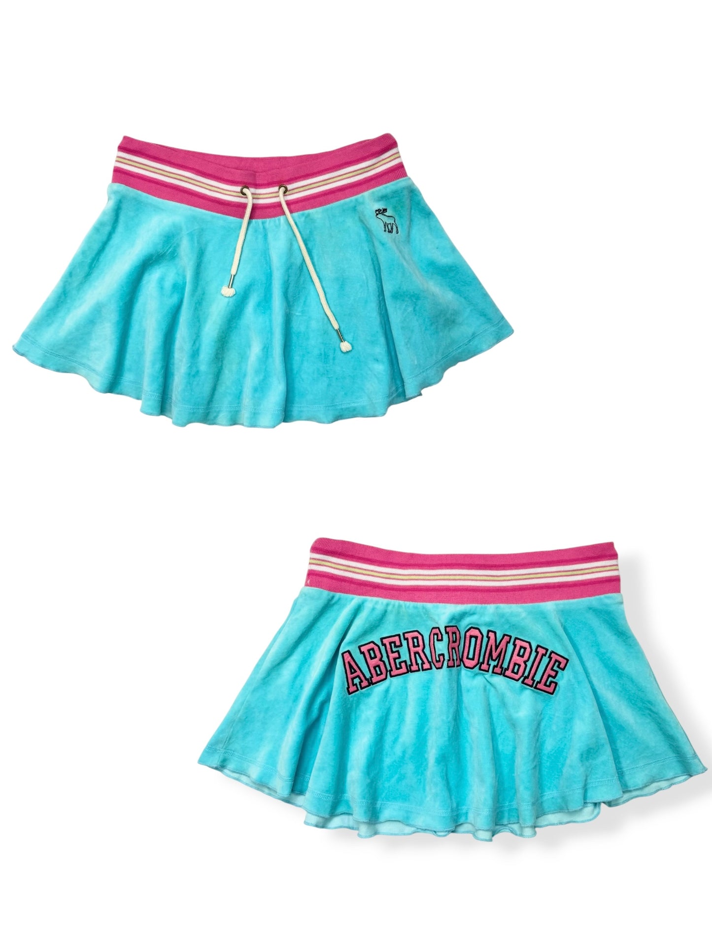 Abercrombie Blue & Pink Velour Mini Skirt ♡ M