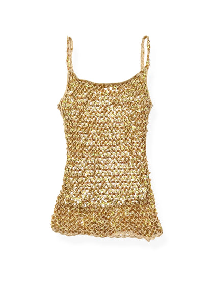 Gold Sequin crochet Cami ♡