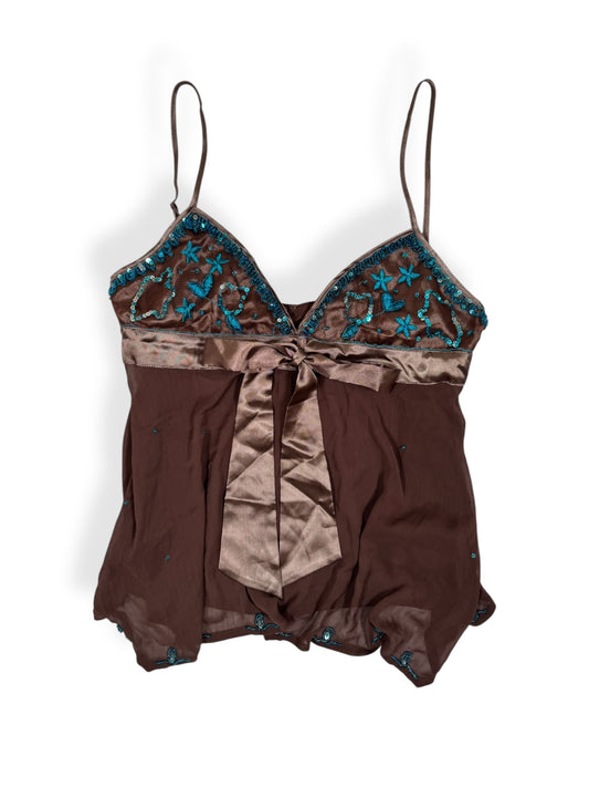 Beaded Brown Cami ♡ Size M