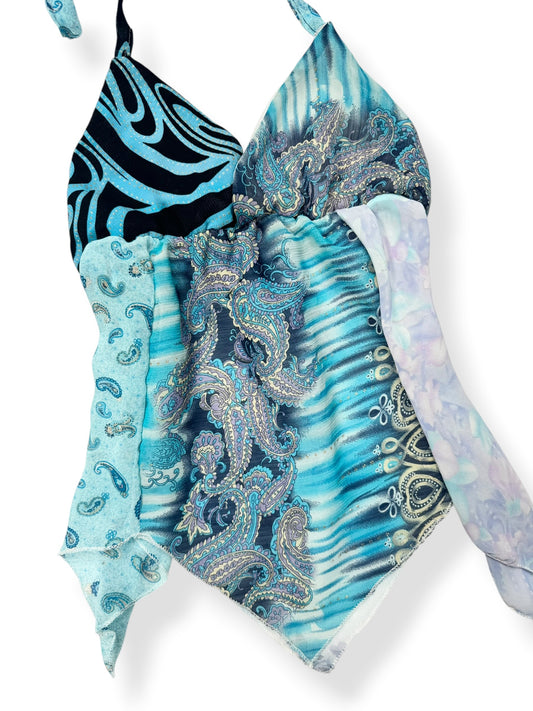 Blue Paisley Halter Cami ♡ XS/S