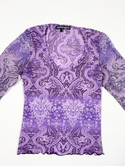 Jennyfer Purple Bell Sleeve Top ♡ Size S