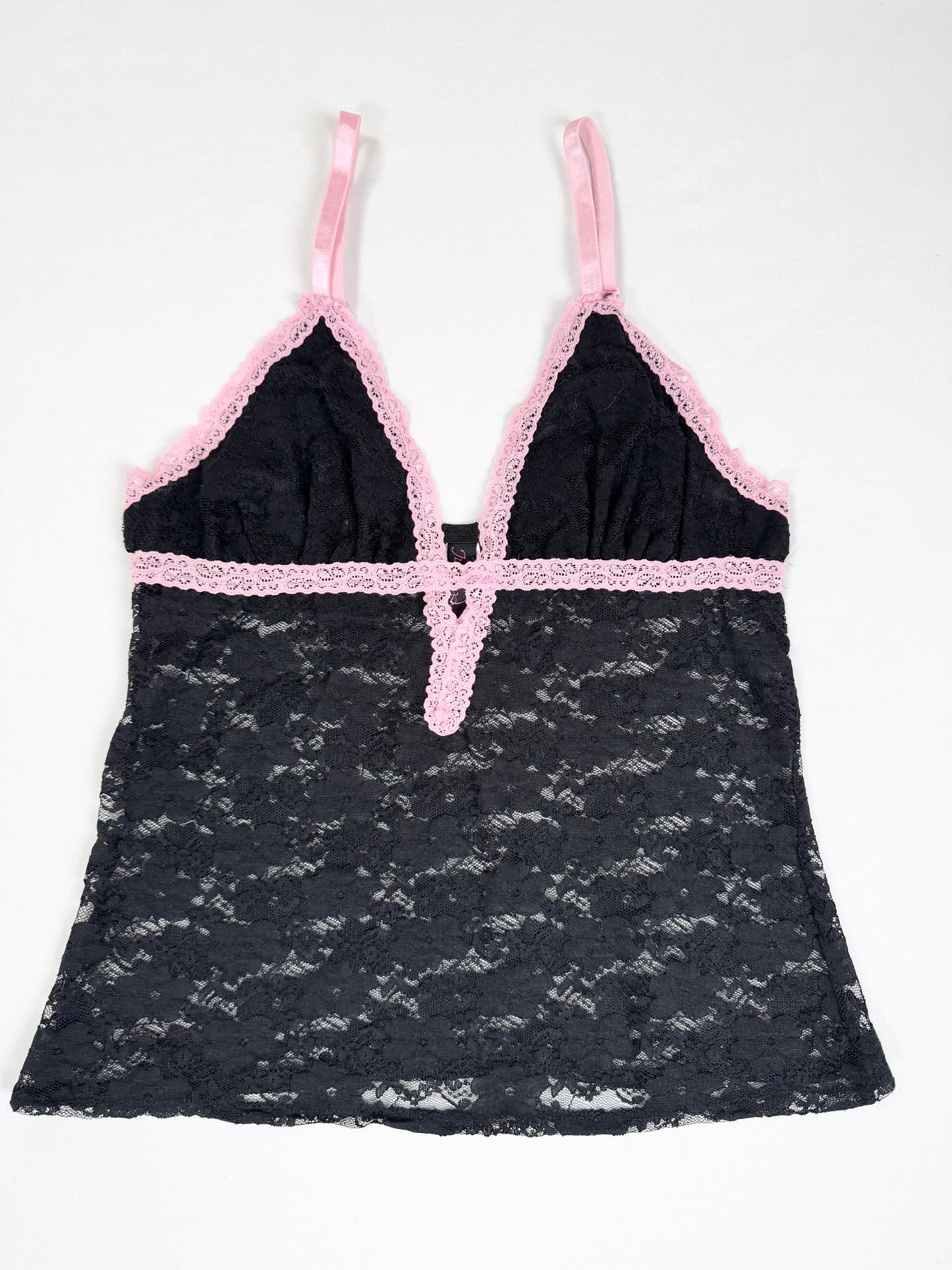 Black & Pink Lace Cami Set ♡ XS