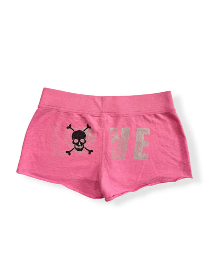 Pink No Boundaries “Love” Skull Shorts ♡ S