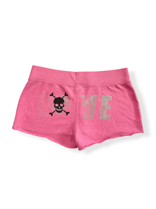 Pink No Boundaries “Love” Skull Shorts ♡ S