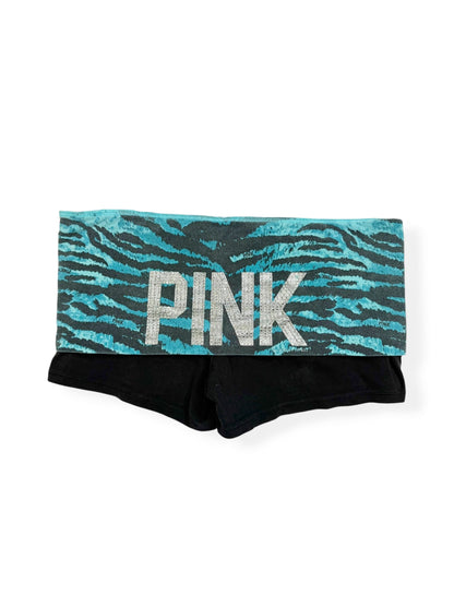 PINK Blue Zebra Fold Over Shorts ♡ M