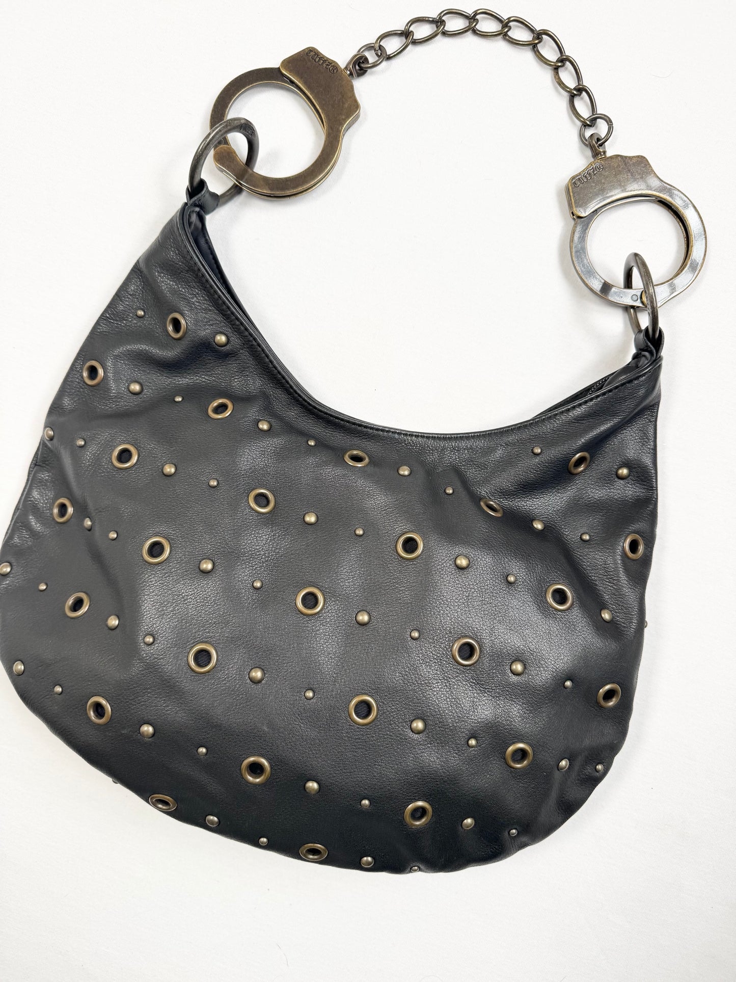 Cuffz Grommet Black Leather Bag ♡