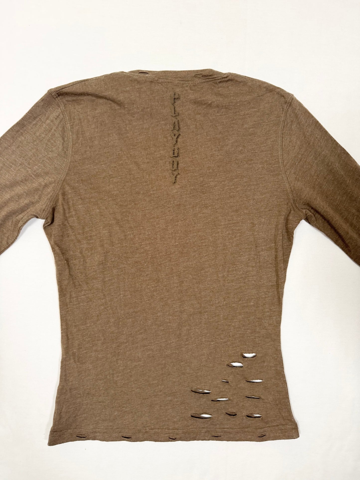 Playboy Long-sleeved Distressed Top