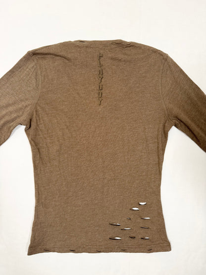 Playboy Long-sleeved Distressed Top