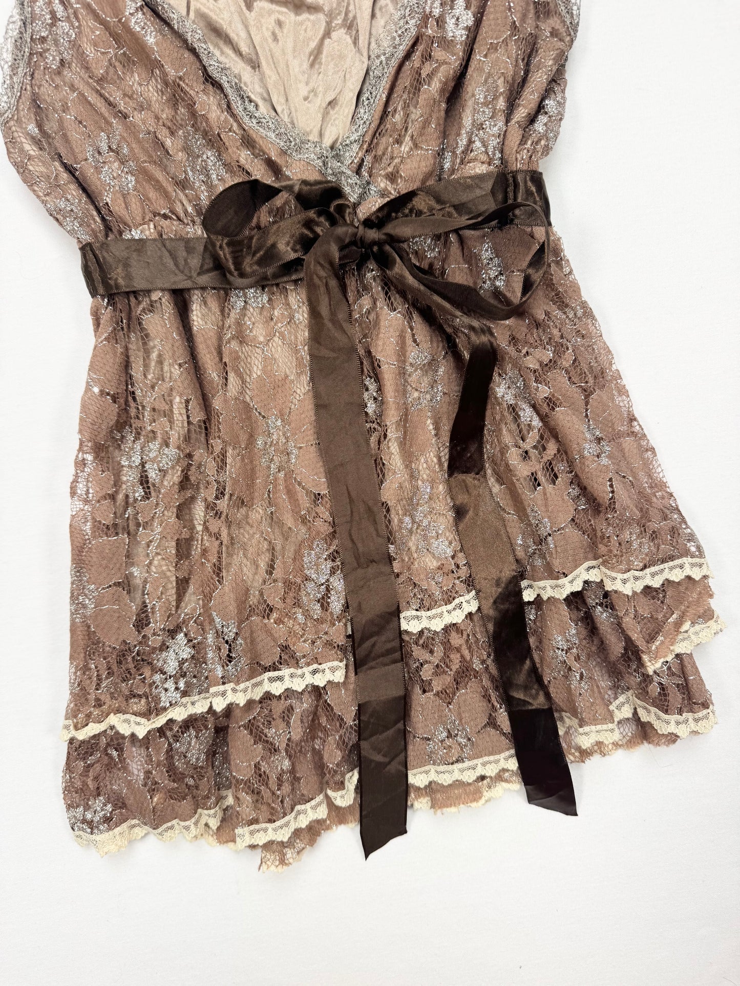 Brown Lace Tank ♡ S