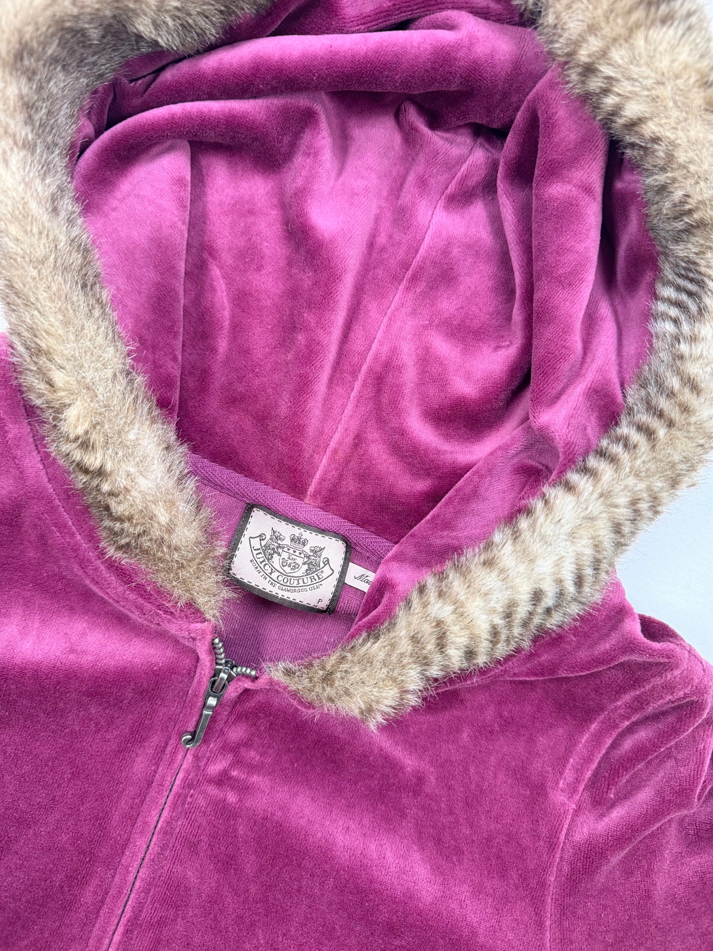 Purple Juicy Couture Fur Zip Up Hoodie ♡ XS