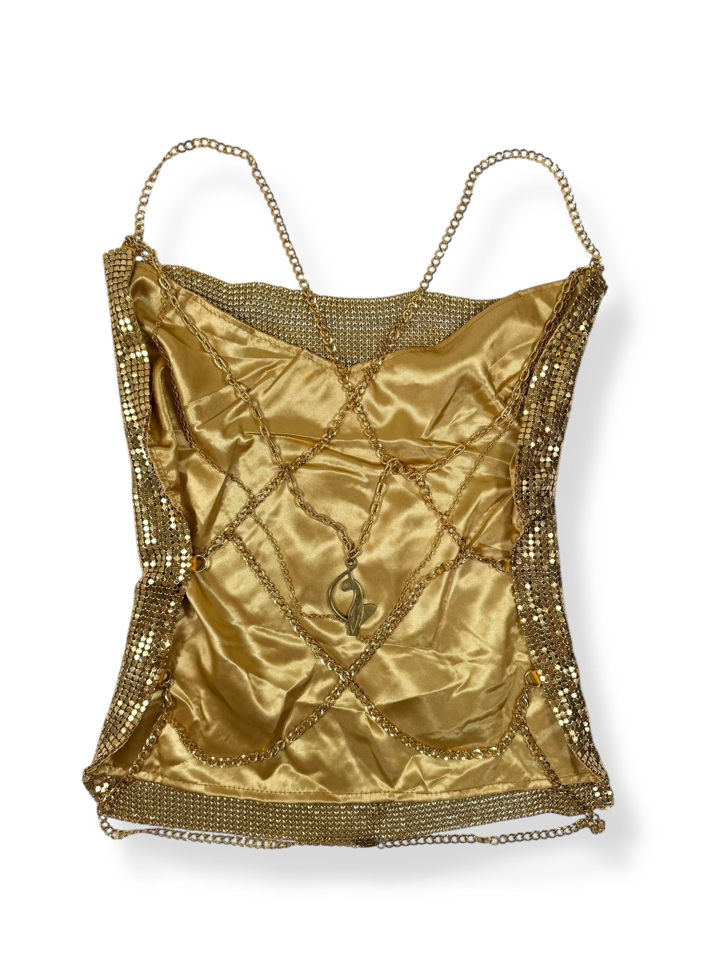 Baby Phat Gold Chainmail Backless Top ☆ XS-M