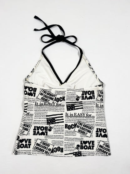 Love Boat News Print Halter ♡ Size S