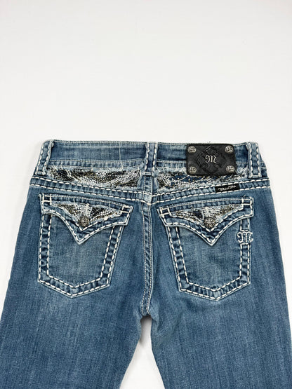 Diamanté Miss Me Flared Jeans ♡ 28” (Tall)