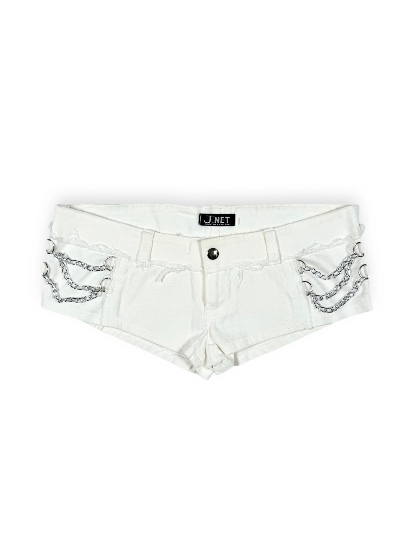 White Chain Micro Shorts