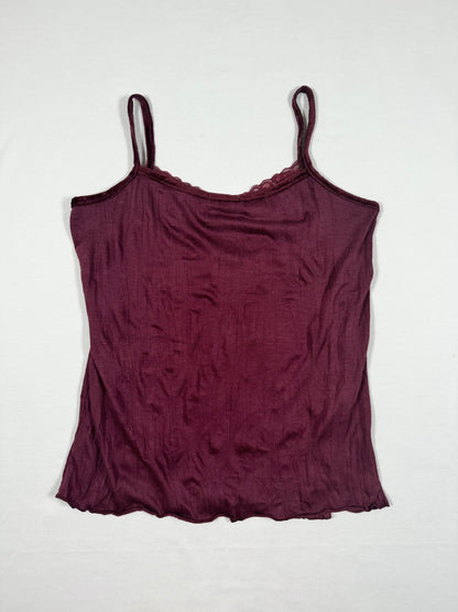 Burgundy Velvet Bow Cami