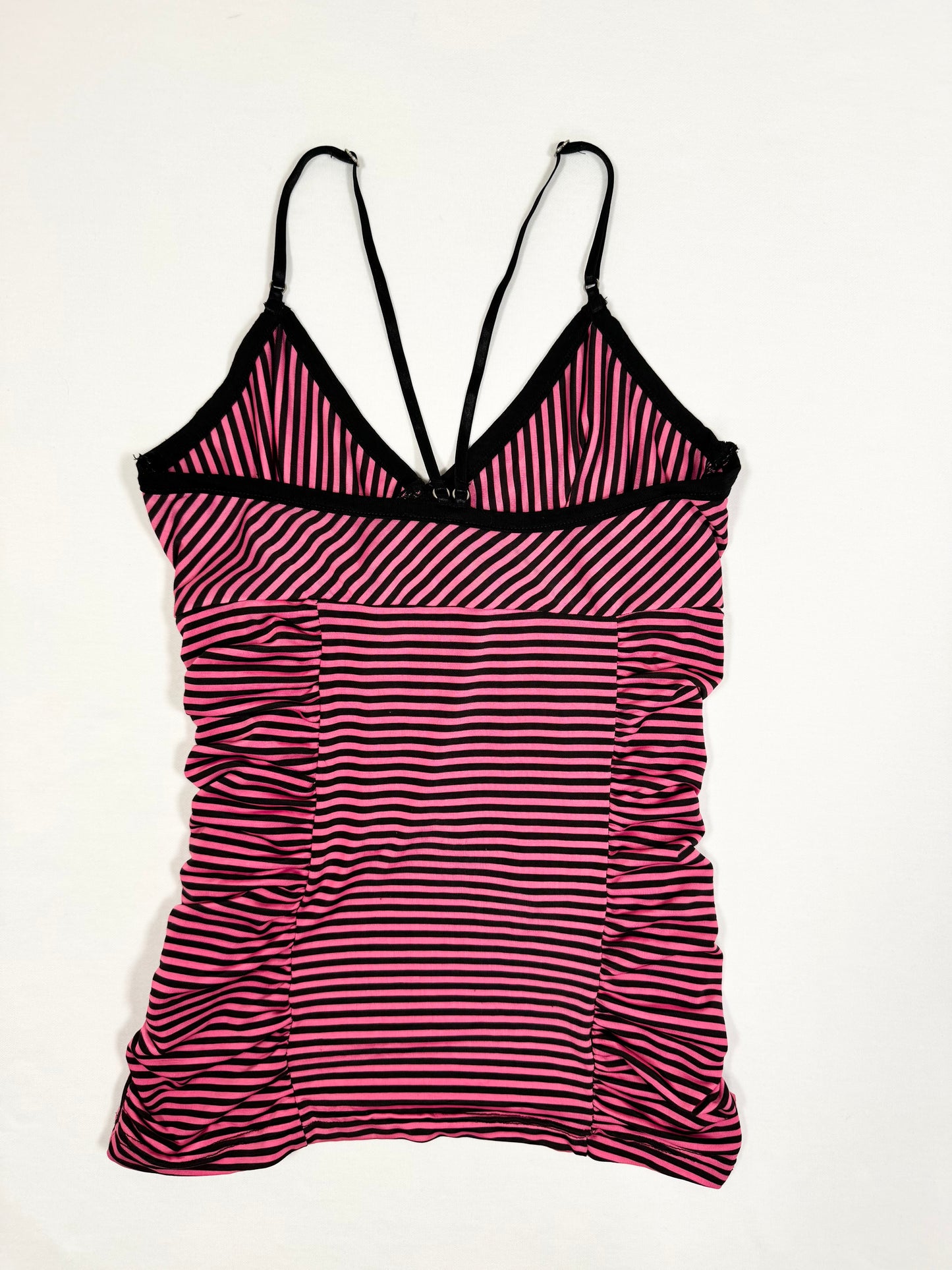 Lipservice Pink & Black Striped Knotted Cami ♡ S