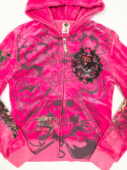 Pink Velour Ed Hardy Tracksuit