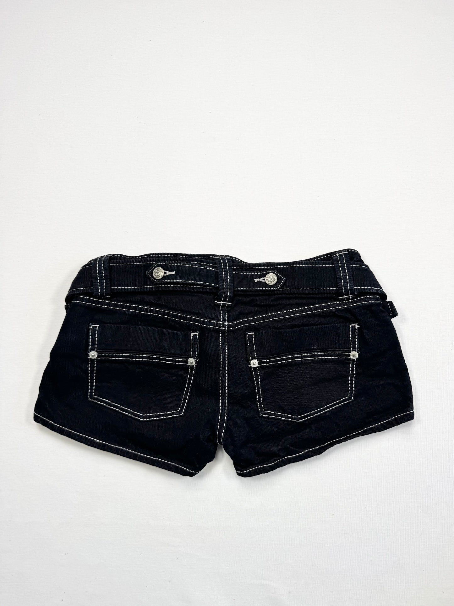 Black Denim Button Shorts ♡ XS