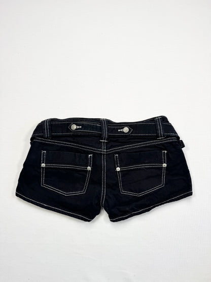 Black Denim Button Shorts ♡ XS