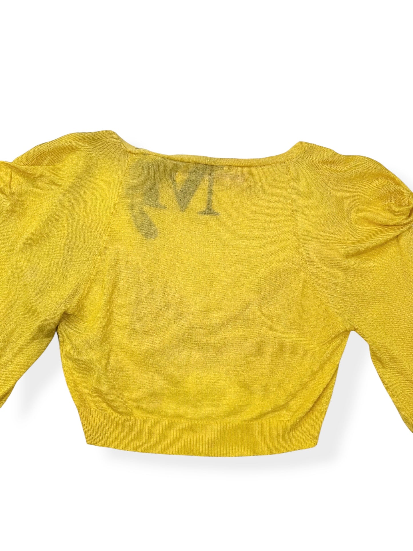 Miss Sixty Yellow Cropped Butterfly Cardigan ♡ S