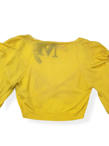 Miss Sixty Yellow Cropped Butterfly Cardigan ♡ S