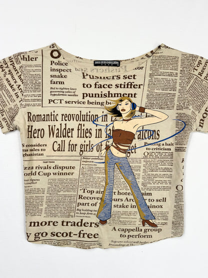 Newsprint Girl Tee ♡ S
