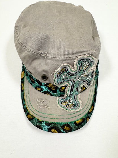 Turquoise Leopard Cross Cap ♡