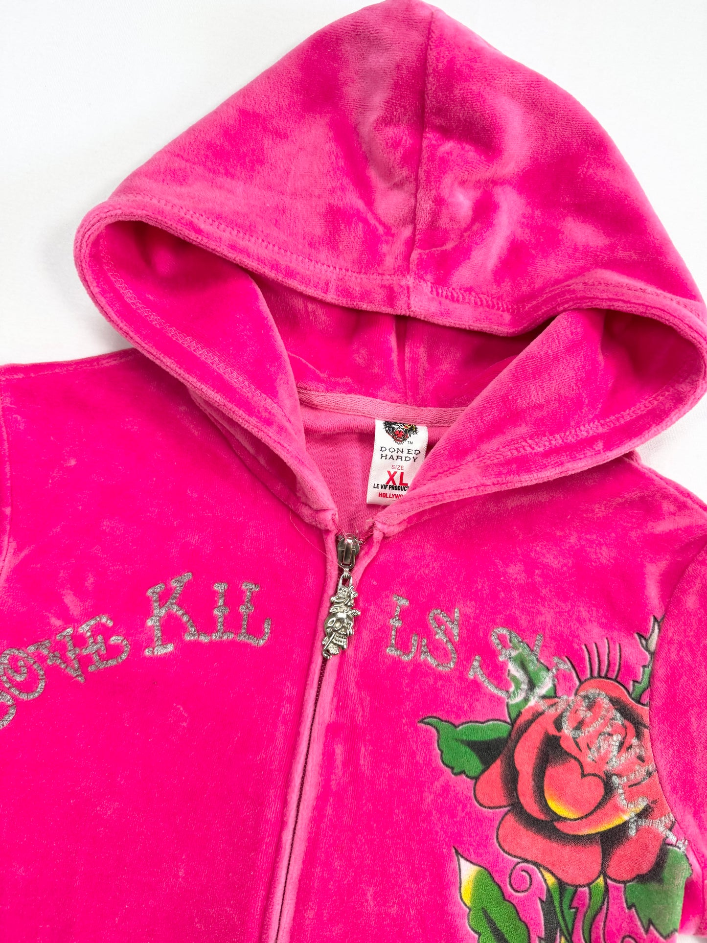 Pink Velour Ed Hardy Tracksuit ♡ M/L