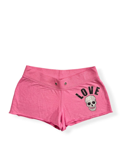 Pink No Boundaries “Love” Skull Shorts ♡ S