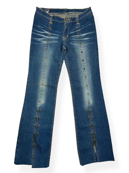 Lace Up Studded Flared Jeans ♡ Size XS/S