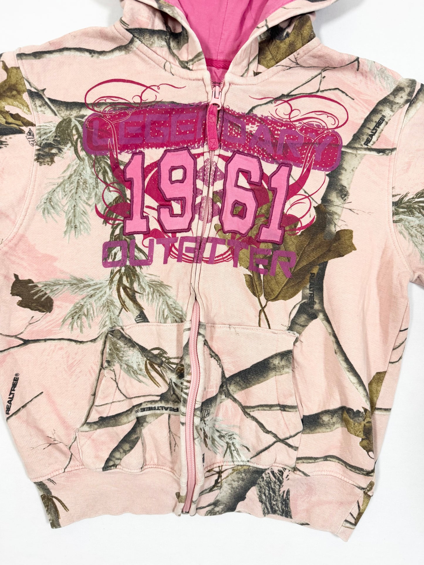 Pink Real Tree Zip Up Hoodie