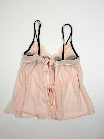 Pink + Black Bow Cami