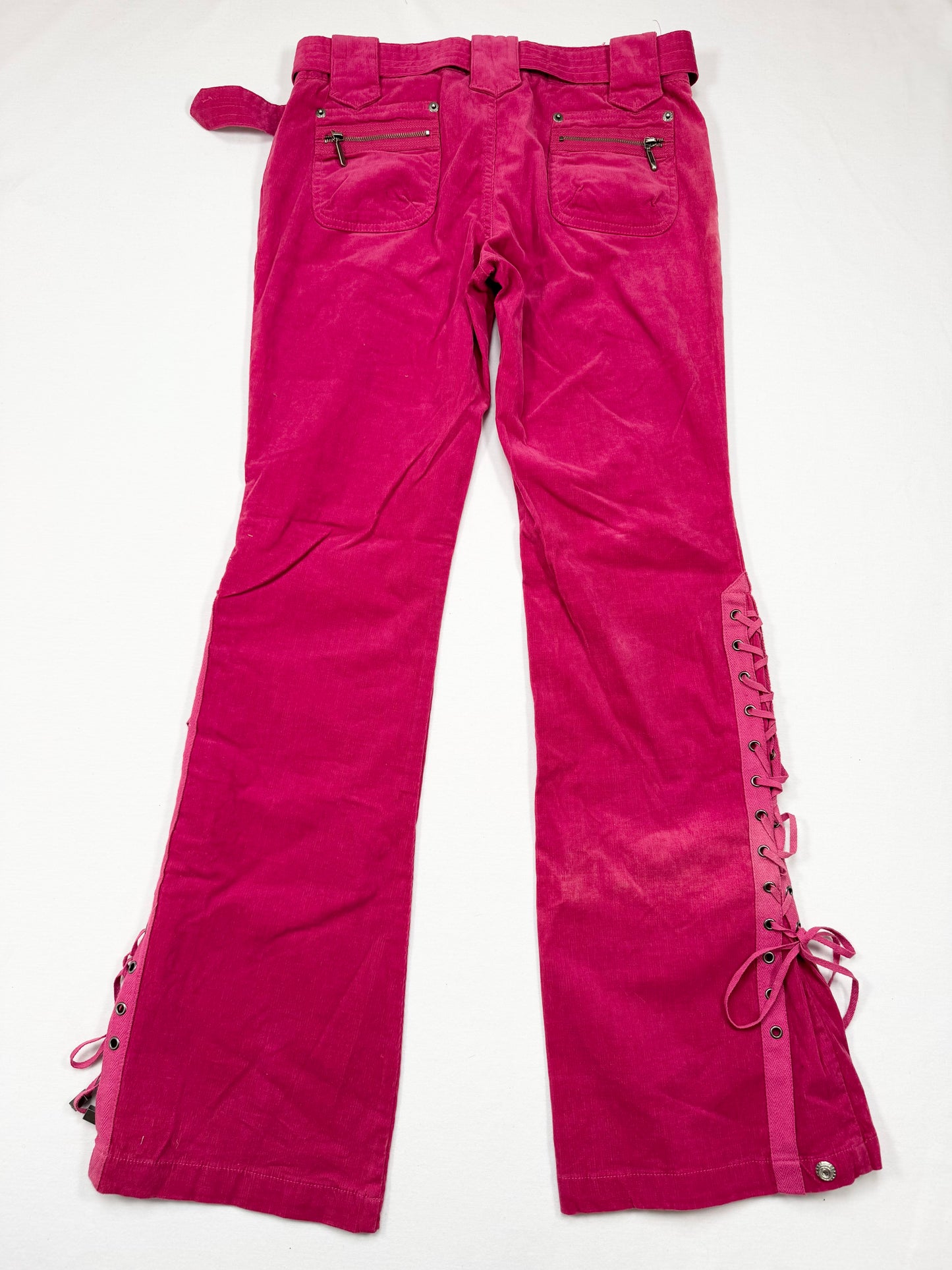 Clothes Compact USA Red Corduroy Lace Up Flared Pants ♡ S