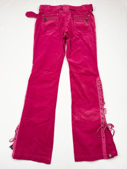 Clothes Compact USA Red Corduroy Lace Up Flared Pants ♡ S