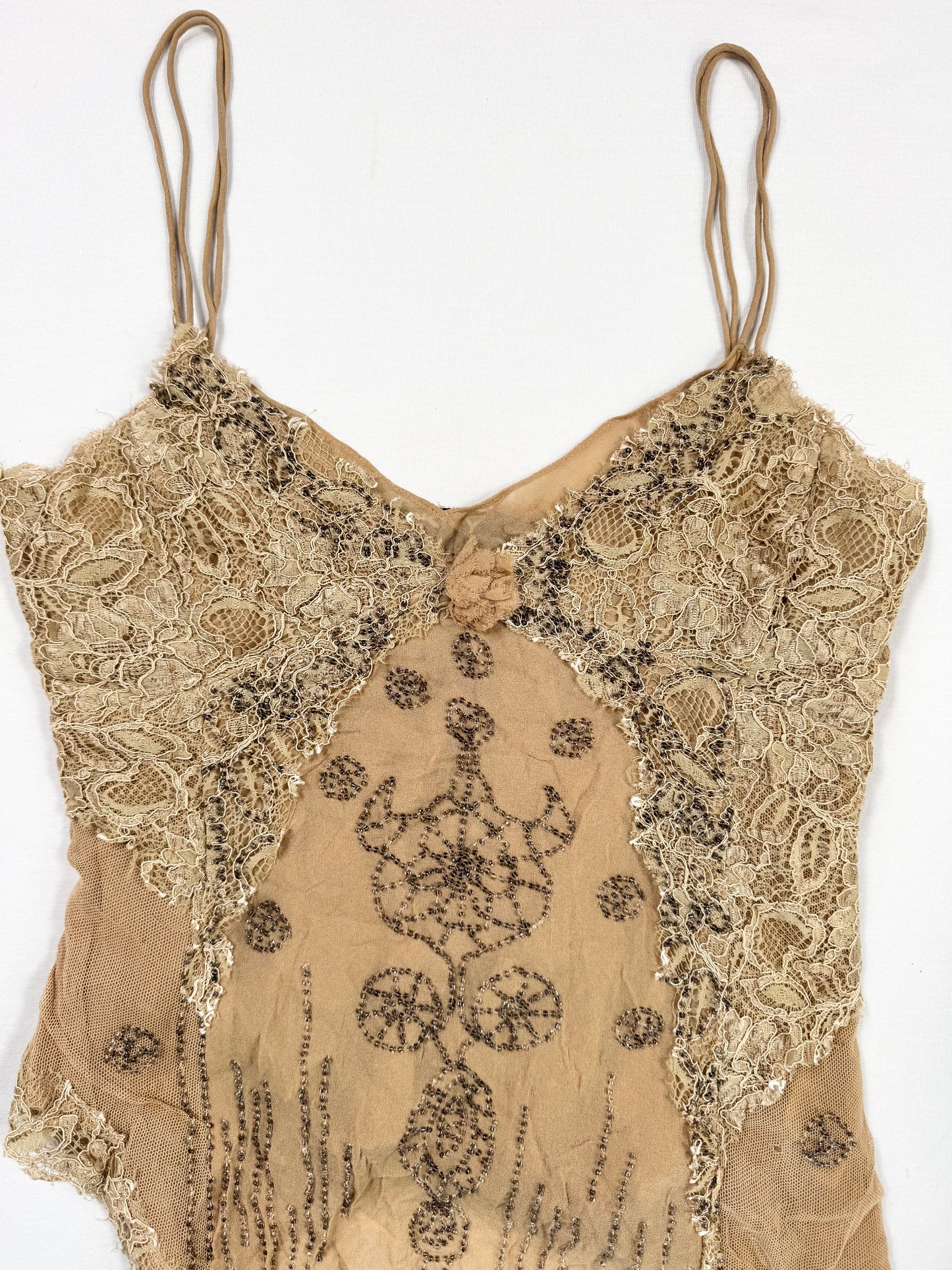 DKNY Silk Beaded Asymmetric Cami ♡ XS