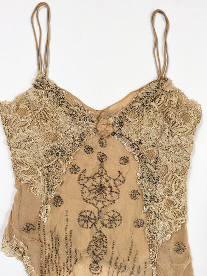 DKNY Silk Beaded Asymmetric Cami ♡ XS