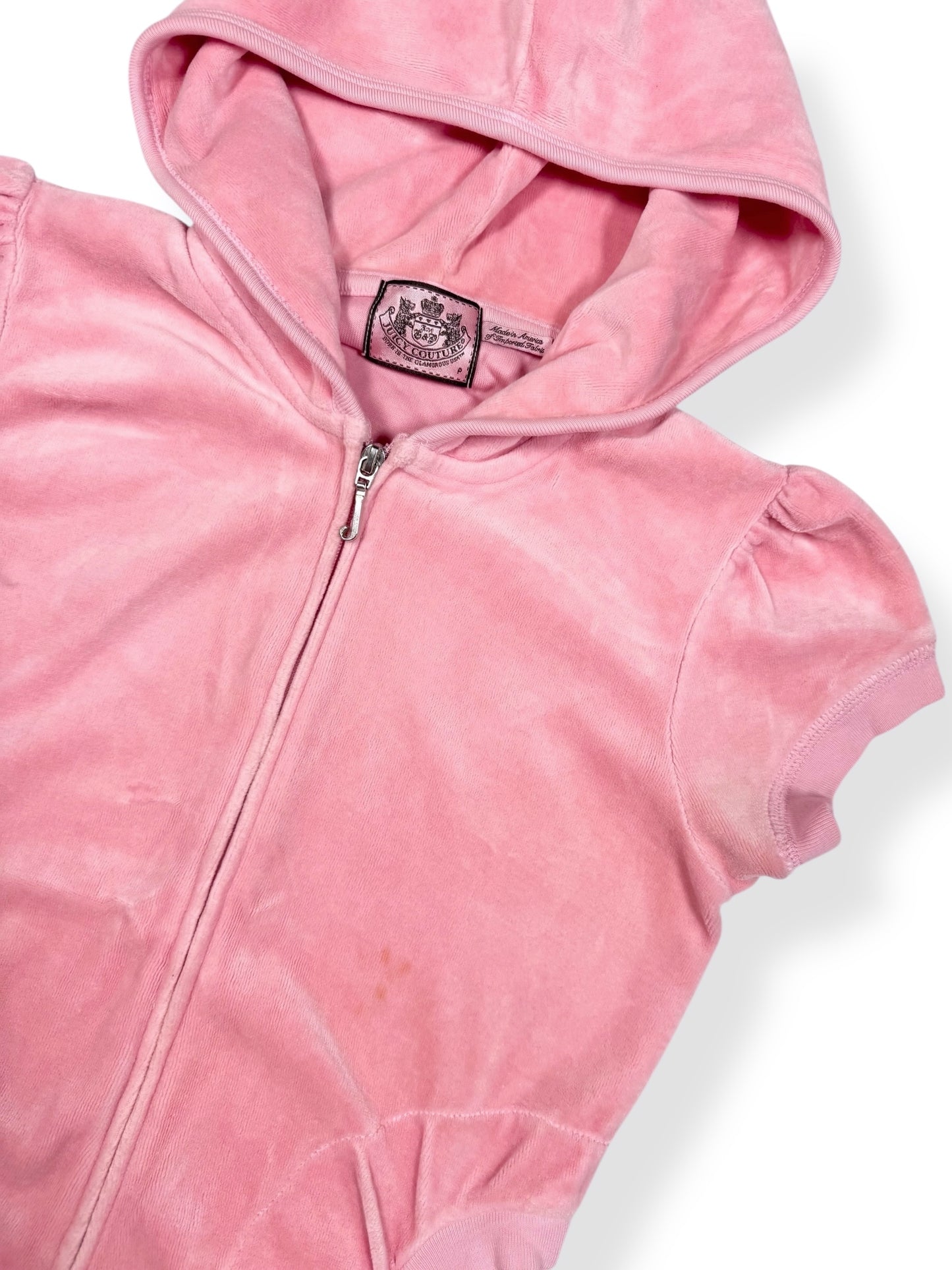 Juicy Couture Pink Short Sleeved Hoodie ♡ Size XS