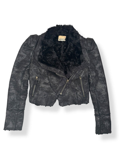 Cropped Moto Jacket