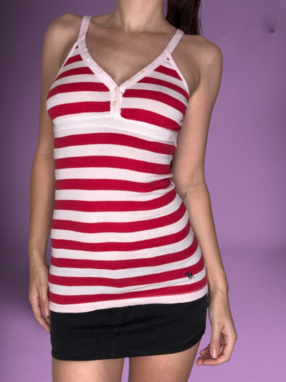 Abercrombie Red & White Striped Cami ♡ S