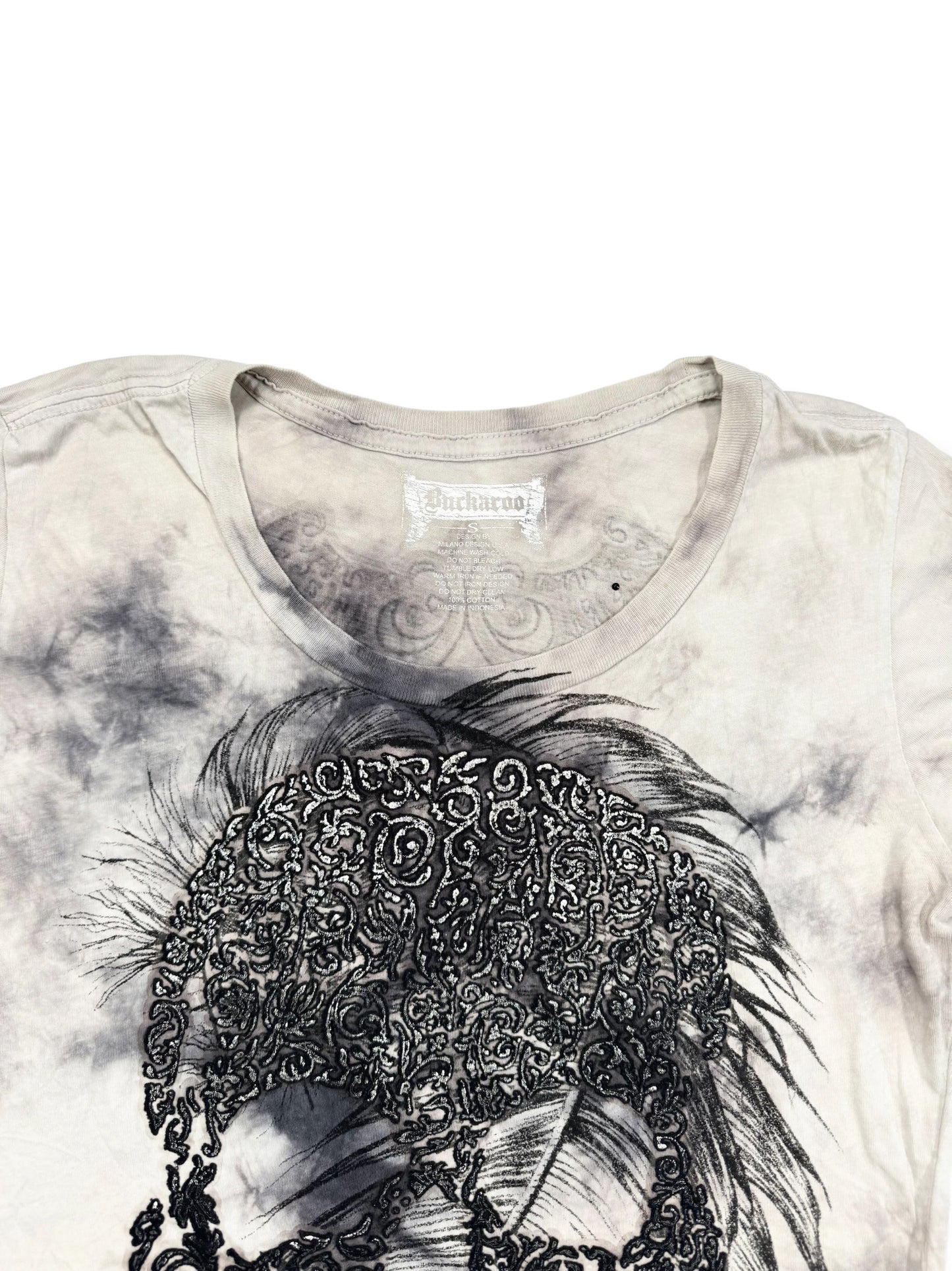 Skull Feather Grunge Tee ♡ M