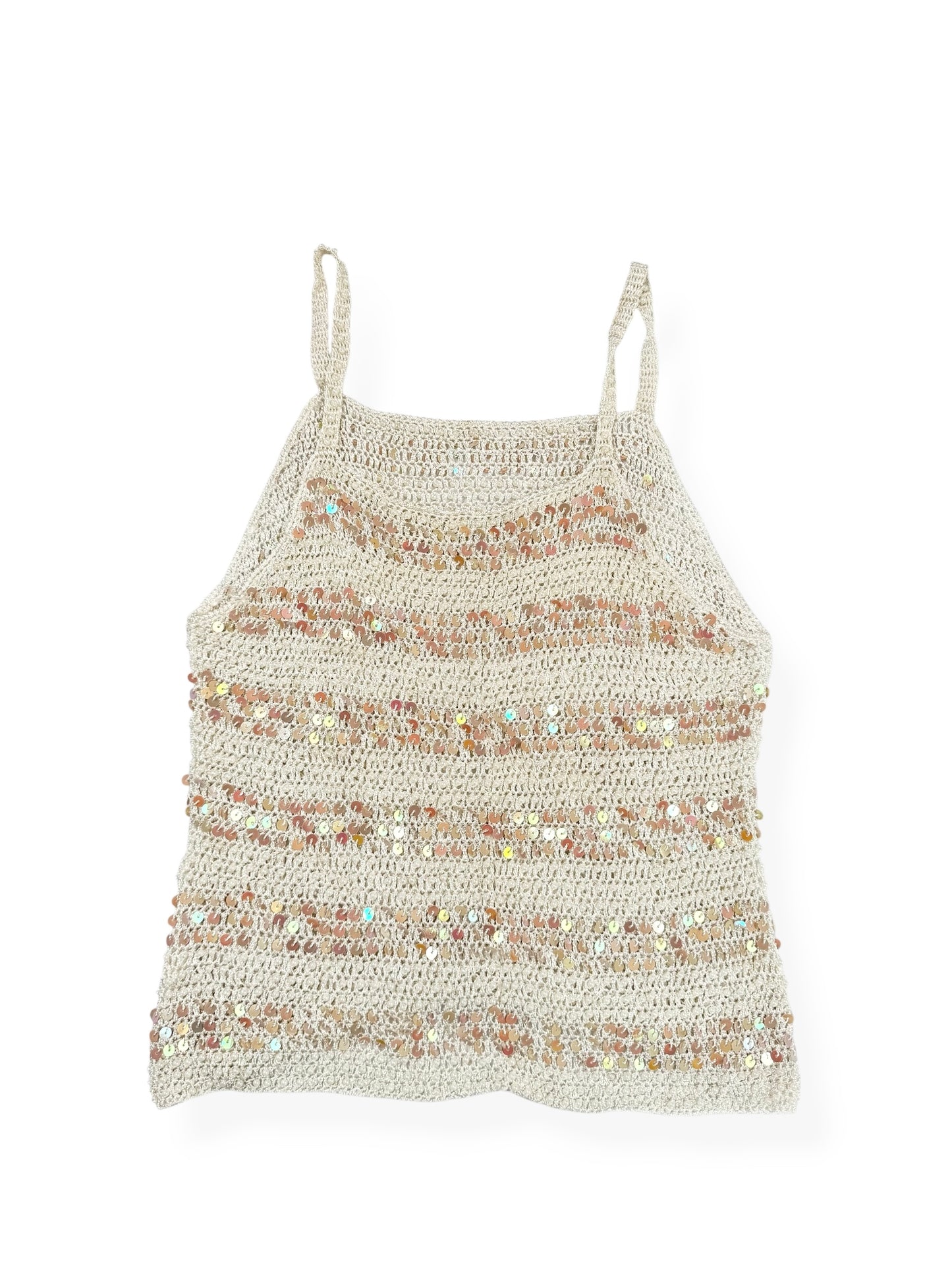 White Sequin Cami ♡ S