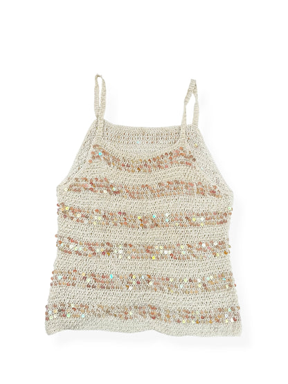 White Sequin Cami ♡ S