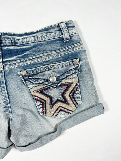 Star Denim Mini Shorts