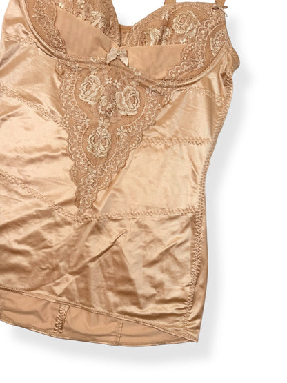 Beige Lace Satin Cami